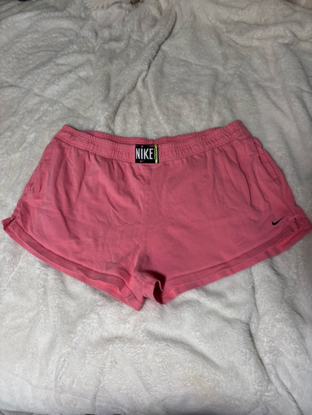 Nike Women's 90s Style Barbiecore Retro Cotton Coral Pink Athletic Shorts